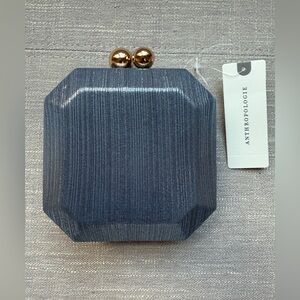 Anthropologie Gray Clutch with Gold Accents